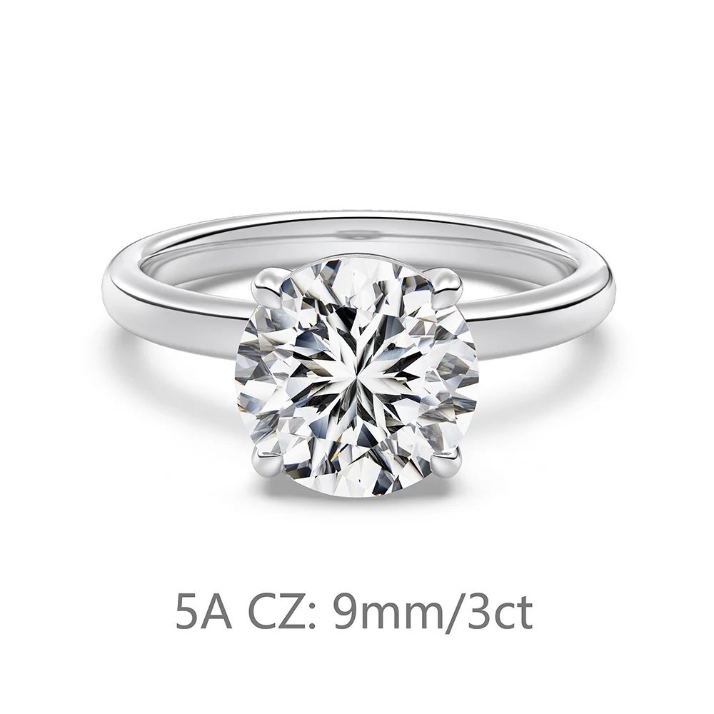 KAKODIY Pearlescent Cubic Zirconia 14K Gold Plated 925 Sterling Silver Round Fine Jewelry for Women Ring Cubic Zirconia Wedding Ring detail 6