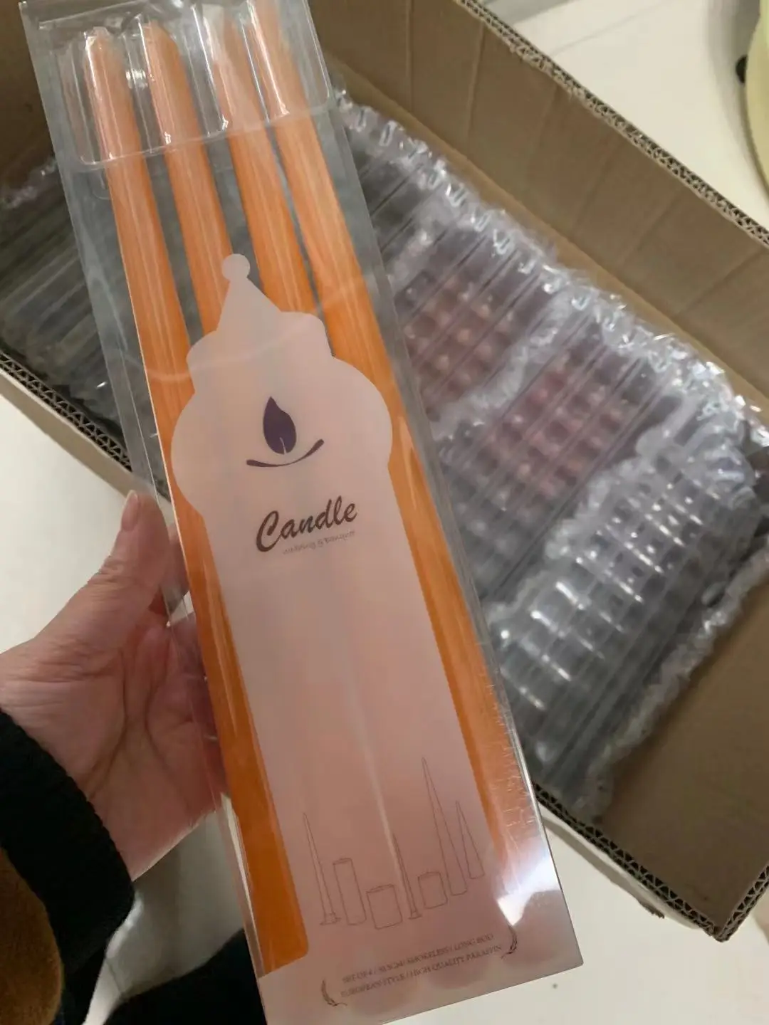 Оптовая продажа Длинные восковые радужные цвета Разноцветные Подвески свечи зажигалки для свадебной вечеринки беспламенные Свечи