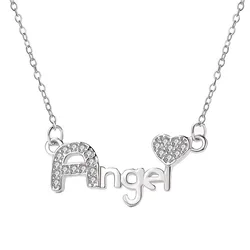 Hot Handmade Selling S925 Silver Creative Letter Angel Wholesale Necklace