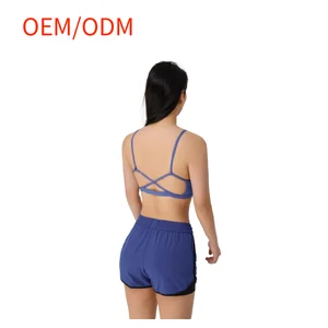 OEM ODM New Women Running Workout Bra Tops Fitness Gym Wear Ribbed Underwear Outfit Training Sexy Sports Active Wear Sports Bra
