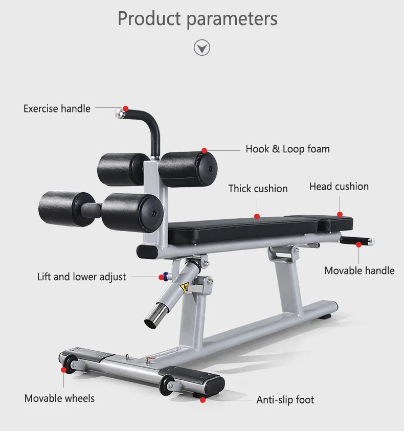 Adjustable AB Bench Sit up Bench Home Gym Machine Back Extension Commercial Adjustable Decline Abdominal Crunch Bench