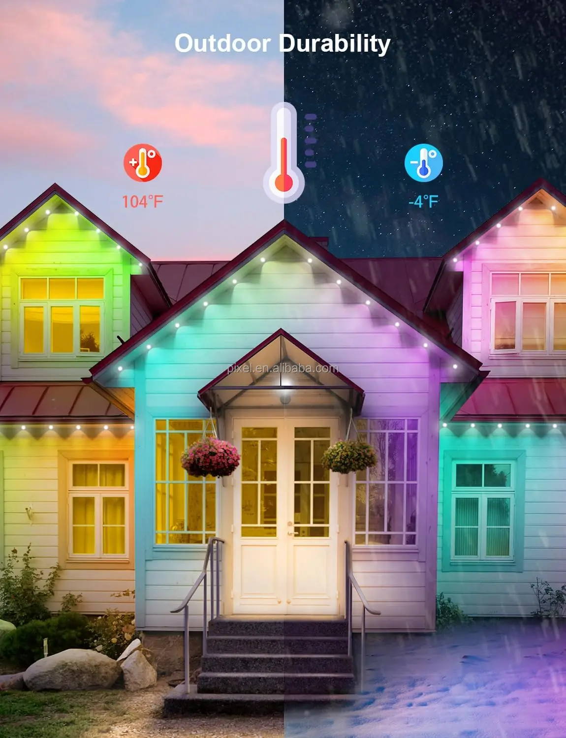 100ft 72lamps 54 Scene Modes Ip65 Smart Rgbic Permanent Outdoor Point