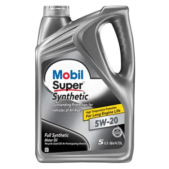 Mobil1 Super Synthetic 5W-20 , Motor Oil- 5 Quarts Bottle, 4.73 Liters
