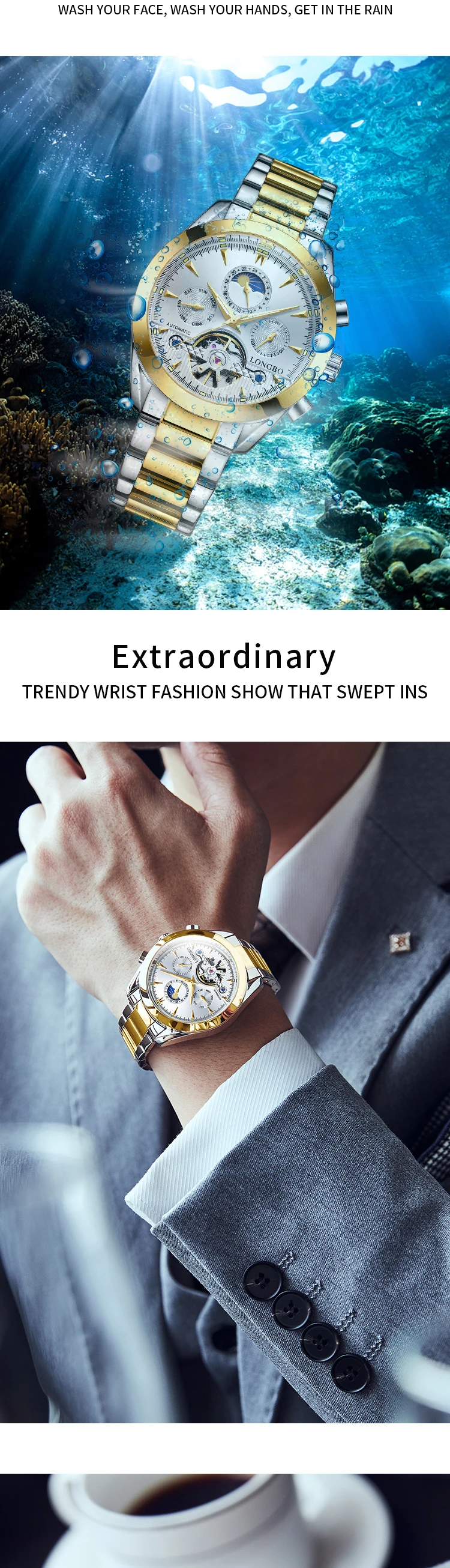 LONGBO waterproof automatic watches for men automatic,mens automatic watches mens fashion watches 2022