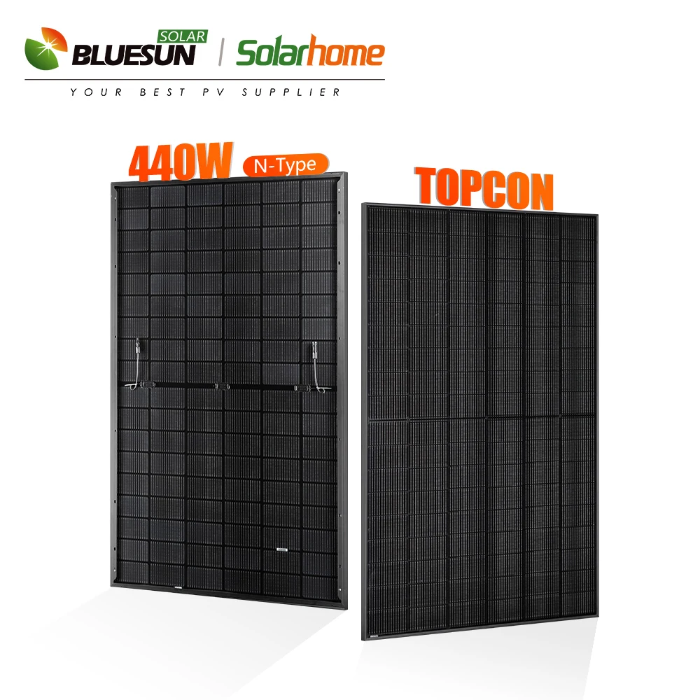 Bluesun 440W Full Black Bifacial Solar Panel for Europe