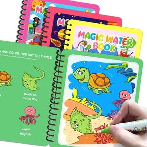 Children's Magic Water Painting Book with Clear Water Pen Repeated Graffiti Perfect Binding for Kindergarten Paperboard Printing