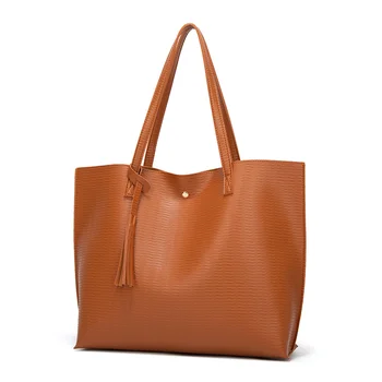 Tote Purse Tassel Package Bags Crossbody Ripple pattern Casual Tote PU Women Leather Handbags