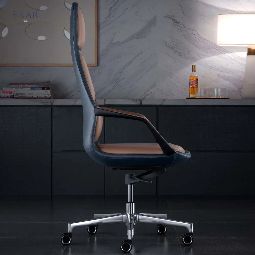 Italian Imported Leather Office Chair with Resilient Foam Cushioning - Ultimate Comfort and Elegance factory