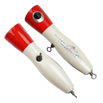 70g Hot Selling Popper Wooden Lure Red Head Fishing Hard Bait Topwater Cedar Plug – Popper – view 4