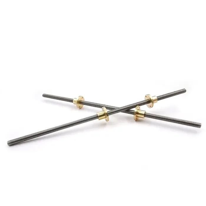 Vis mère en acier inoxydable Tr8x8 304 longueur 600mm avec écrou en laiton