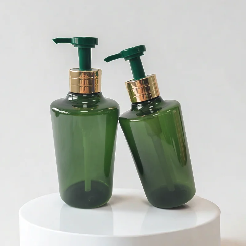 Custom Luxury 400ml 500ml PET Plastic Pump Bottle Shampoo Bottle Shower Gel Bottle