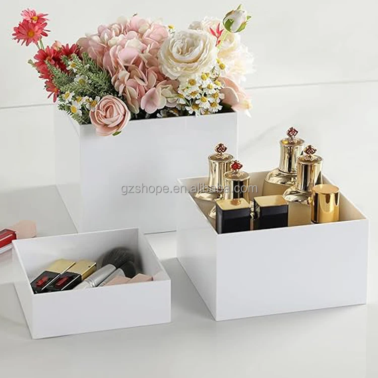 SHP Factory Custom Acrylic Display Cube Sets Wedding Party White Acrylic Catering Buffet Risers For Food Display Stand
