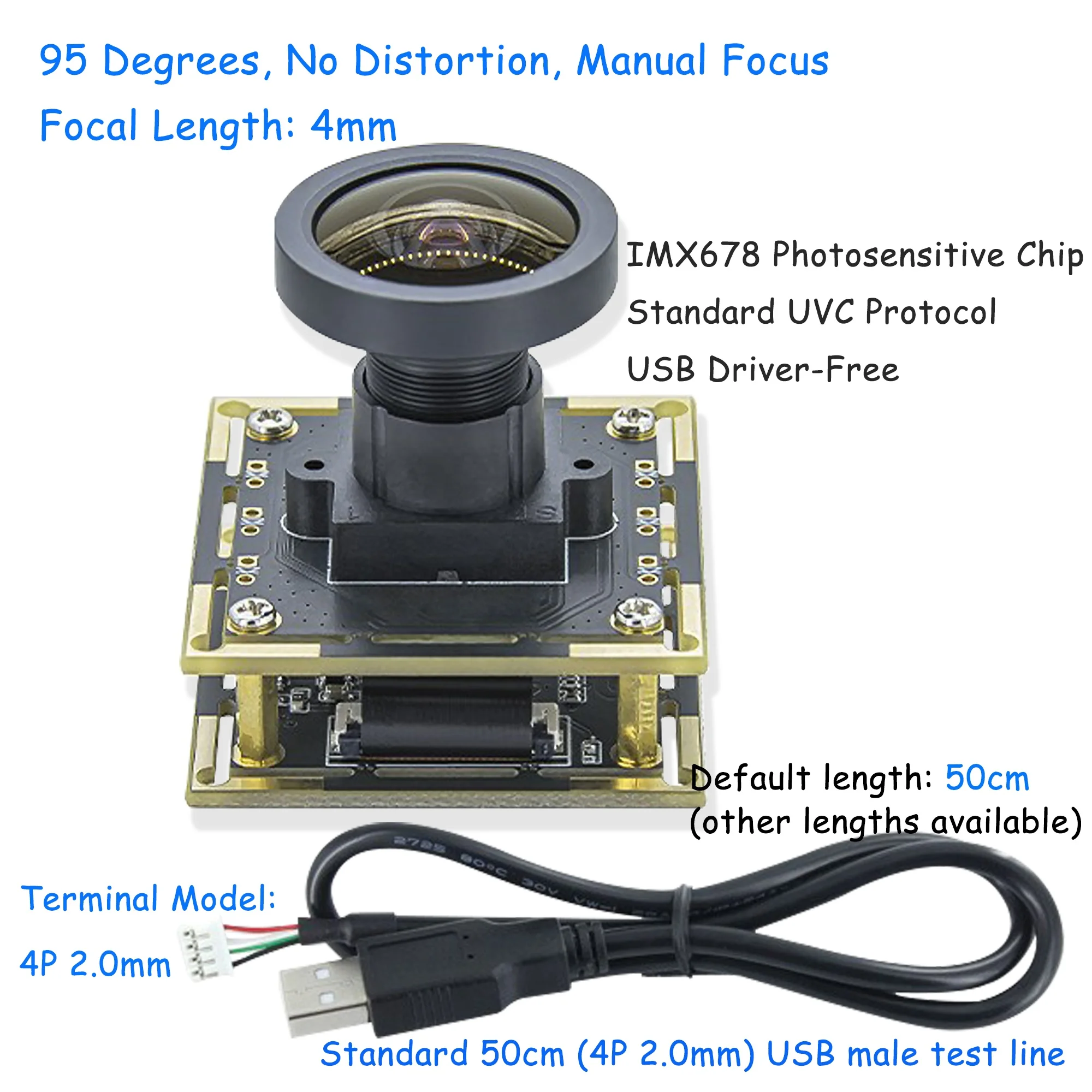 IMX678 Low Light Mini SDK USB UVC Camera Module 8MP 4K 60fps High Speed Starvis Cmos Sensor 3D Robot ATM Camera Modules