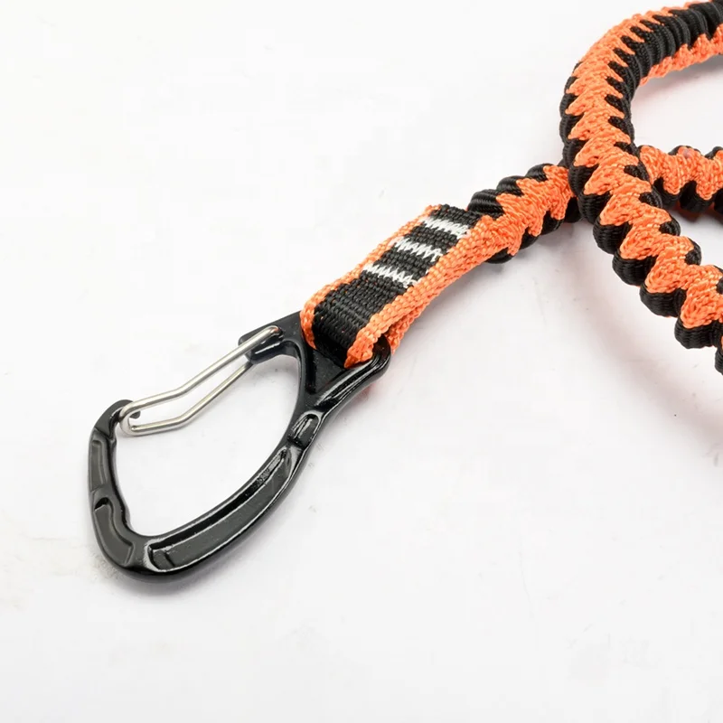 Superior Quality Elastic Blended Webbing Tool Lanyard With 2 X Double Action Carabiners for Safety