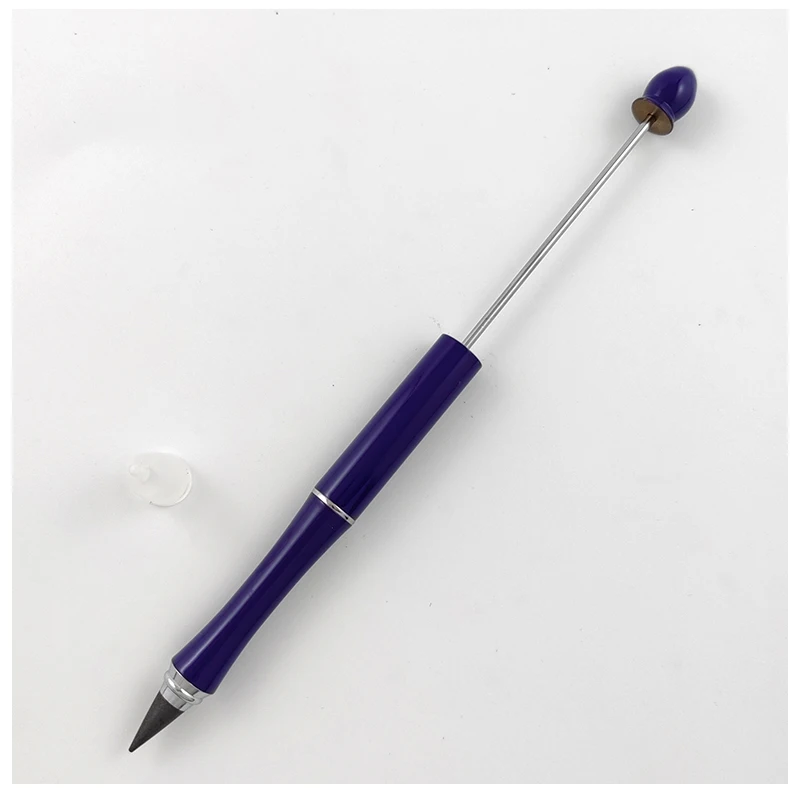 Plastic Beadable Pens, Shaft Black Ink Ballpoint Pen, for DIY Pen  Decoration, Purple, 157x10mm, The Middle Pole: 2mm