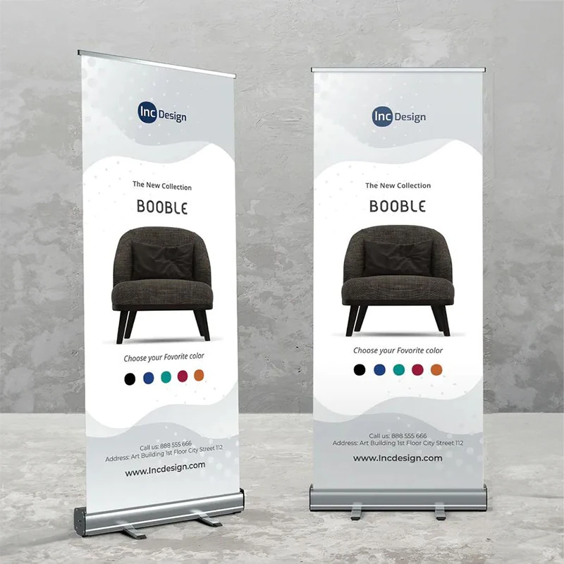 Custom design retractable banner stand roller up banner