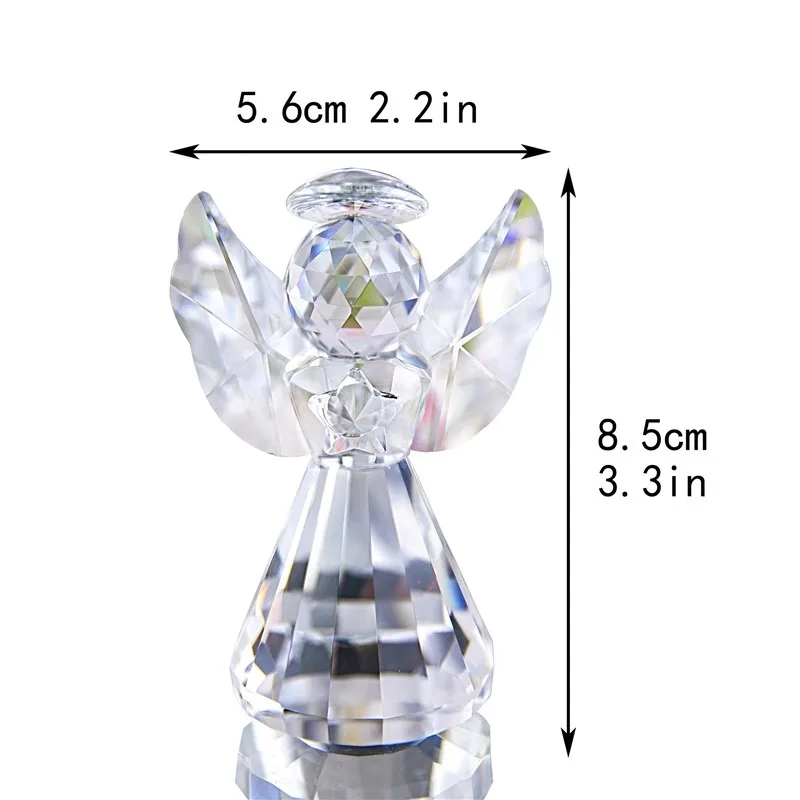 product wholesale cartoon crystal angel figurines custom swarovski mini guardian angel character home decor luxury figurine gift for kid-6