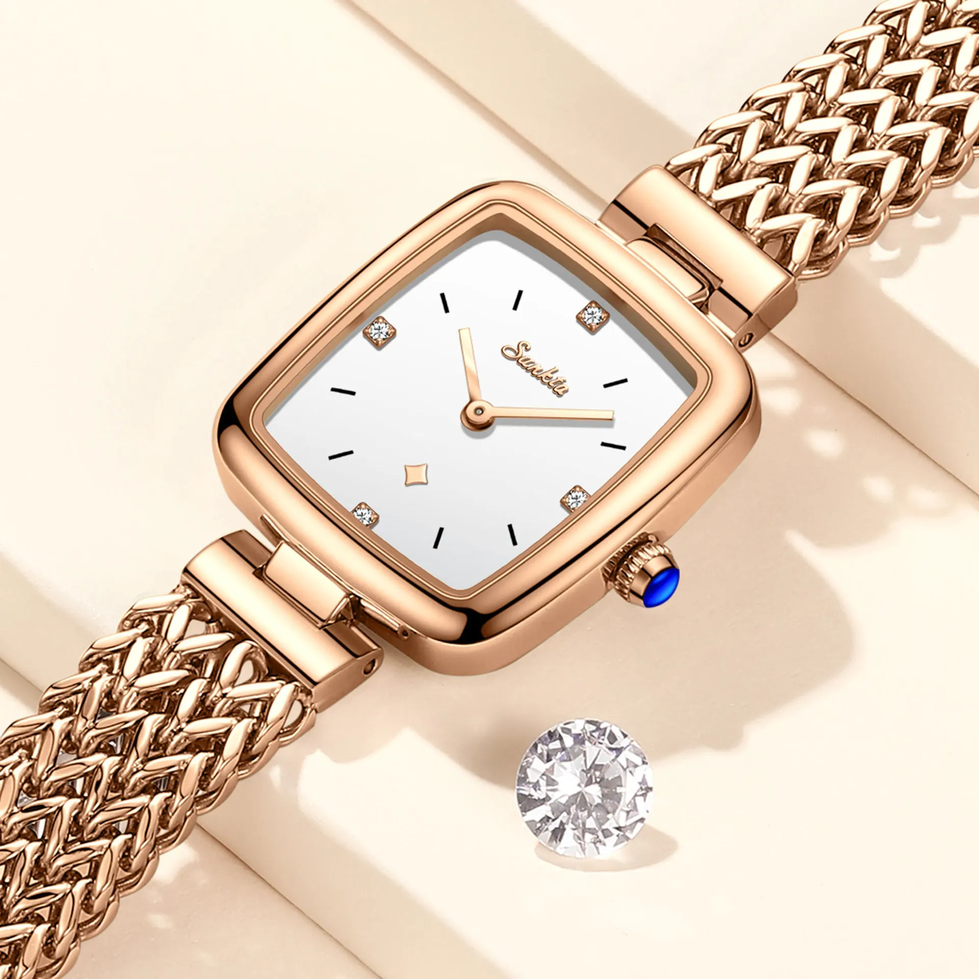 Luminous Woman Quartz Watch LIGE Square Women's Watch
