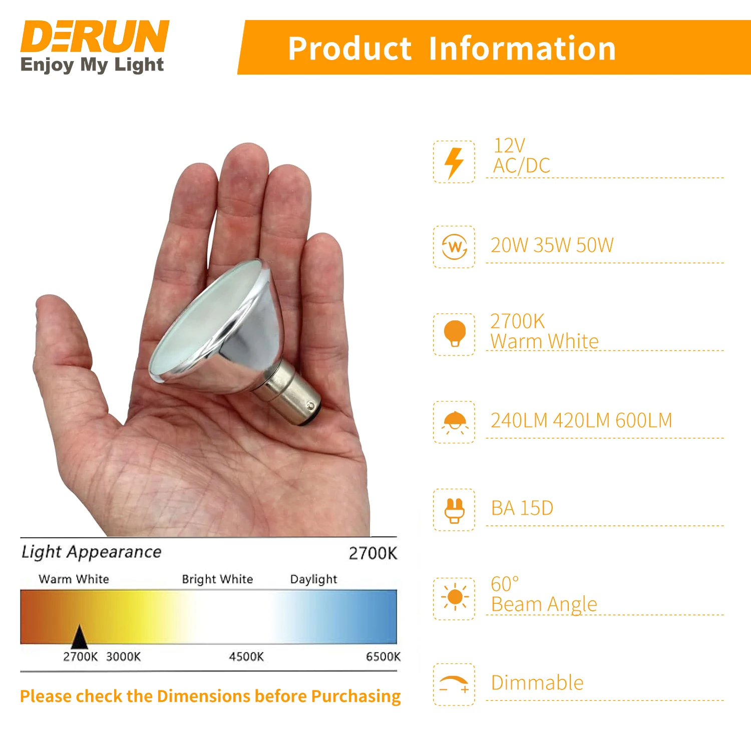 Dimmable BA15D Base 12V 20W 35W 50W AR56 Halogen Bulb for Residential Lighting 2700K Warm White Light Lamp HAL-AR56