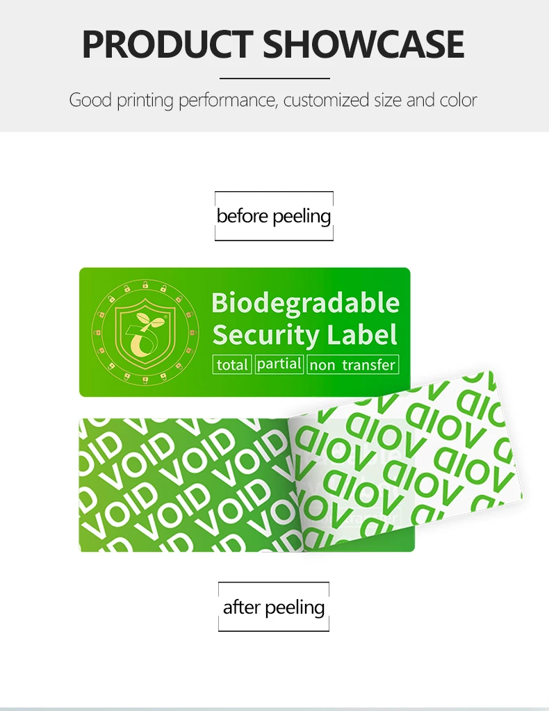 Custom Logo Void Security Label Biodegradable Tamper Evident Adhesive ...