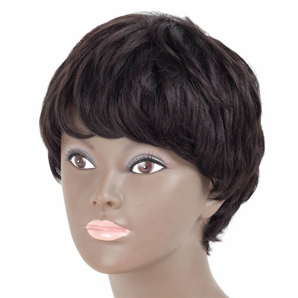 Short Brazilian Remy Human Hair Pixie Cut Bob Wigs for Women 99J.1B_voghion.com
