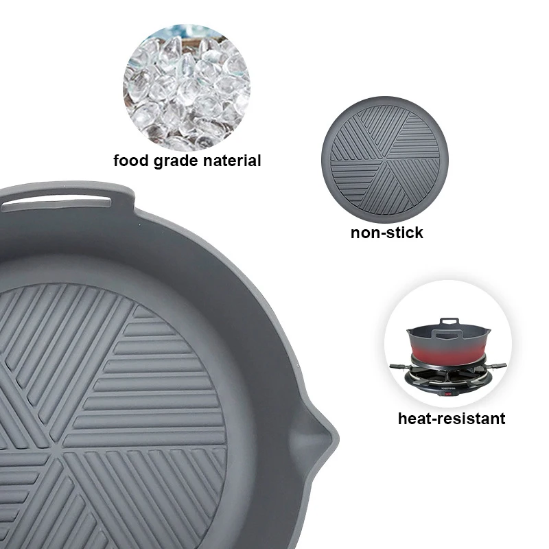 8 Inches Air Fryers Oven Baking Tray Fried Pizza Chicken Mat Airfryer