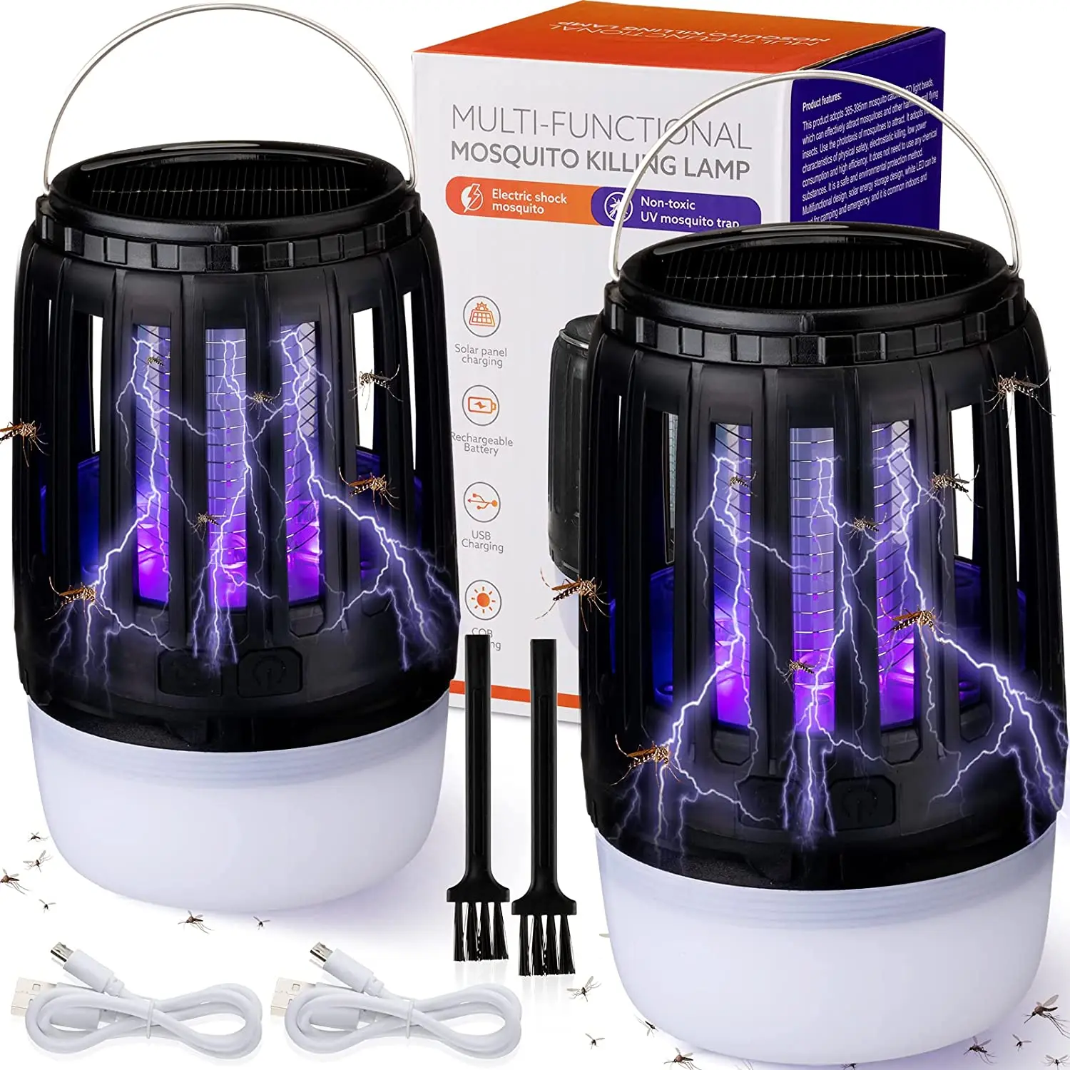 SJZ 3 in 1 Outdoor Solar uv led light USB Rechargeable bug zapper anti mosquito killer lamps trap outdoor with SOS light details