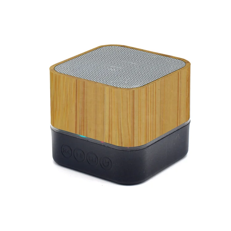 Custom Logo Mini Portable for Bluetooth Speakers 3W Powered RGB TF Card Slot Music Sound for Computer Mobile Phone Bamboo Design