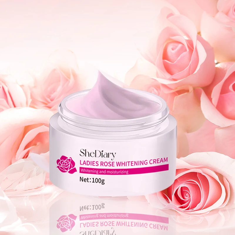 SheDiary Rose Face Skin Lightening Dark Spot Cream Natural Brightening Nicotinamide Skin Whitening Facial Care Cream