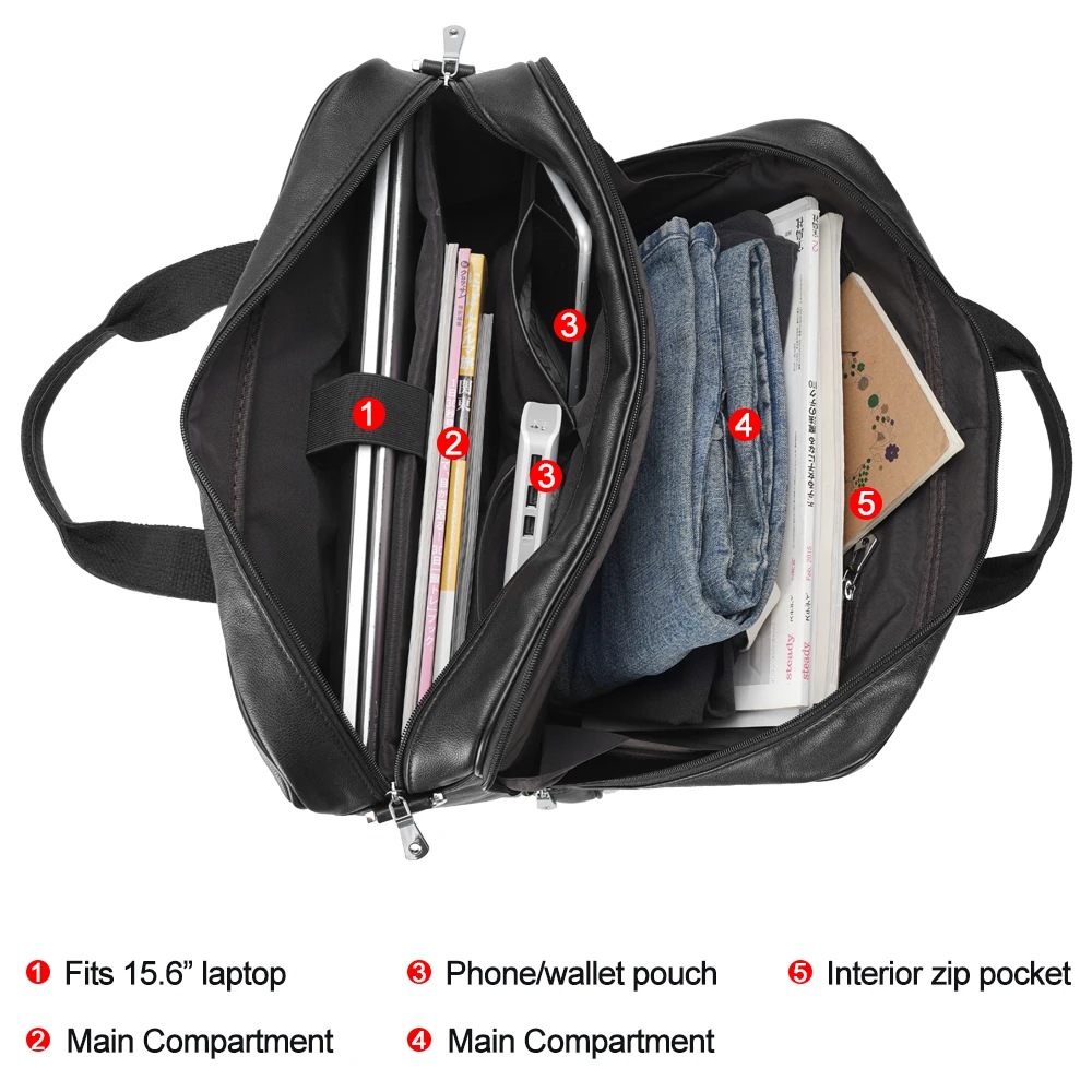 Factory Supply Wholesale Black Mens Business Tote Bag Lawyer Laptop Read Cow Leather Briefcase Lawyer Leather Briefcases for Men