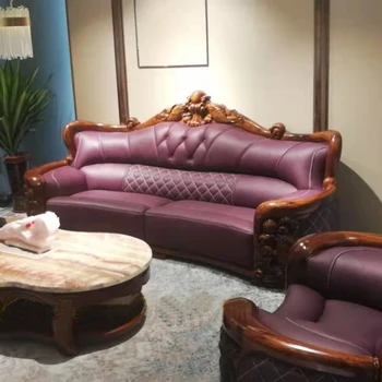 African Classical Baroque Royal Hand Carved Sofa Set Living Room Furniture Set sofa set for home