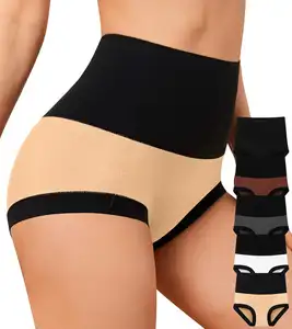 Cotton Women's Briefs Elastic High Rise Large Size XXL Ladies Underwear Breathable Plus High Waist Panties
