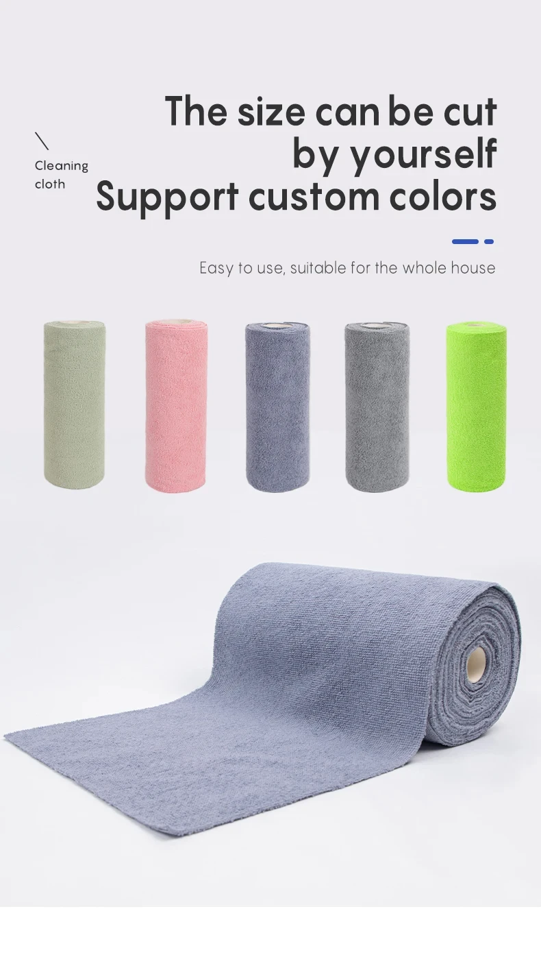 Customized Tear Away Microfiber Cleaning Cloth Roll Disposable Kitchen ...