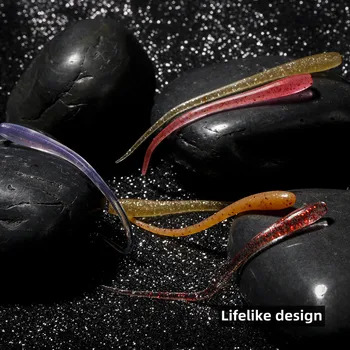 Weihai Factory Straight Tail Soft Fishing Lure TPR Material 6.5cm0.34g Single Tail Pin Tail Artifical Plastic Soft Bait – Soft Lure – view 4