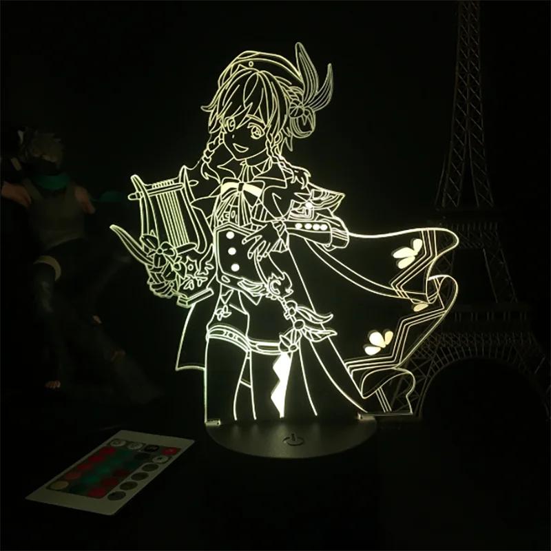 Genshin Impact Night Light 3d Illusion Anime Lamp For Bedroom Decor Led