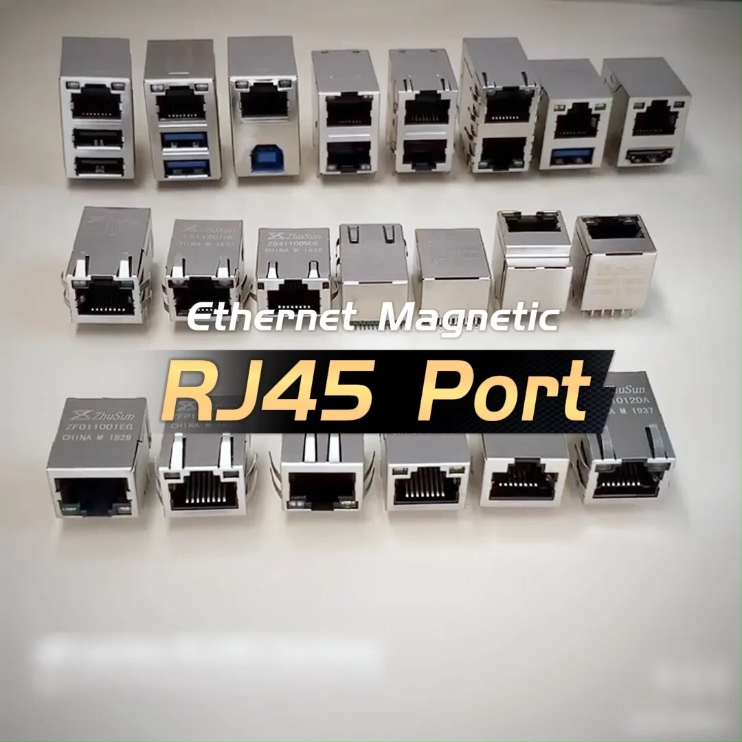 Ethernet Female Rg45 Magnetic Modular Jack Rj45 Connector With ...
