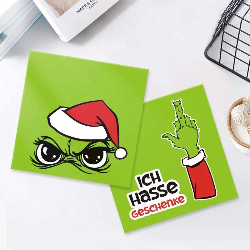 Germany Unique Grin Chch Christmas Designs Pop Up Greetings Card 3d Ich Hasse Geschenke Grinch Navidad Cards With Envelope