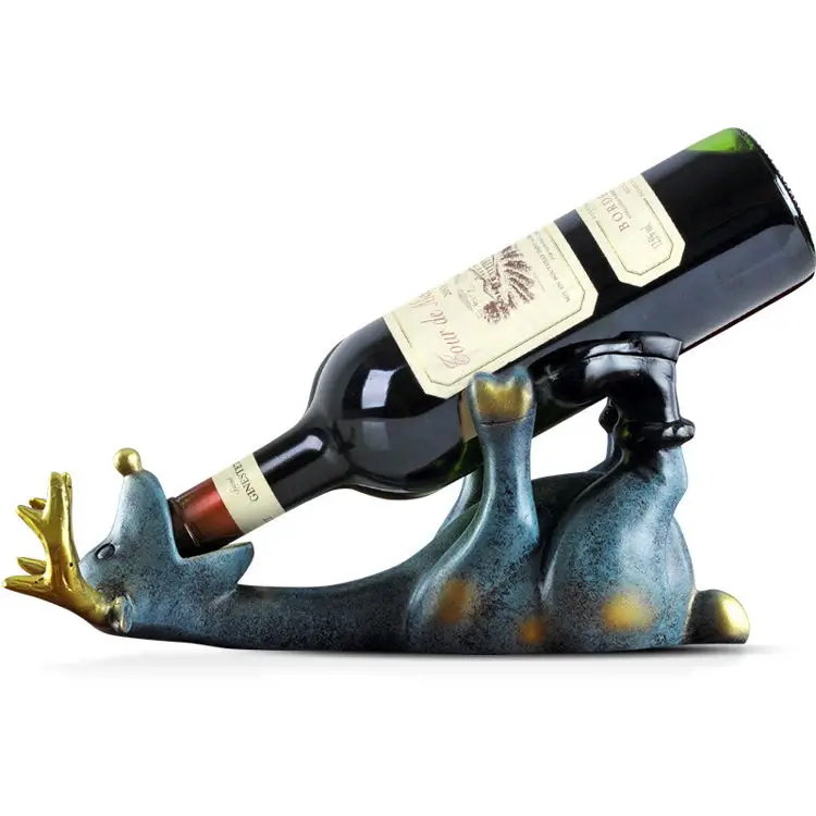 Decorative Wine Rack in Antique Look,Kitchen Decor Sculptures and Rustic Bar Decorations or Classic Gifts OBALY Deer Shaped Wine Holder Statue 
