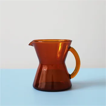 56H Eco-friendly borosilicon glass coffee tea pot color glass heat-resistant glass tea dispenser