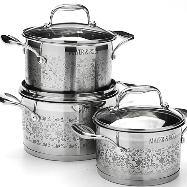 Green Apple Cookware Sets Non Stick Beige Cookware 4 Piece Set 9Pcs Stainless Steel Cookware Set 46 Cm
