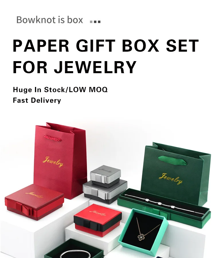 Custom Logo Drawer Jewelry Box Gift Bag Ring Earring Box Pendant