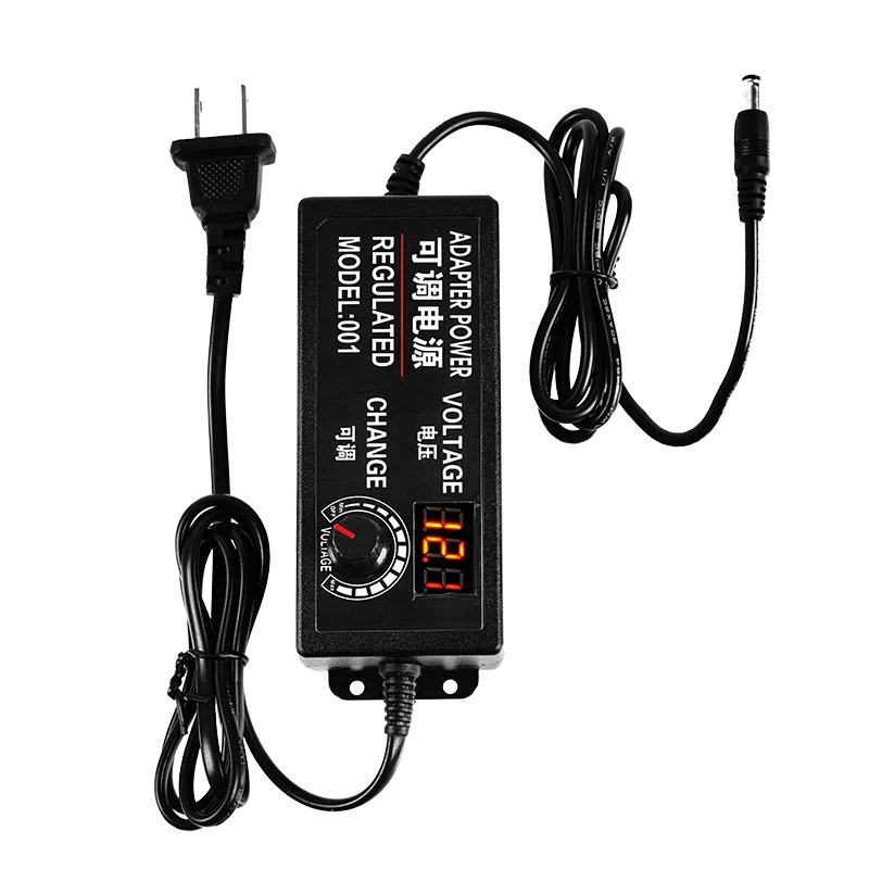 Adjustable AC to DC 3V-12V 3V-24V 9V-24V Universal Adapter With Display Screen Voltage Regulated Power Supply Adapter 3-24v 1a