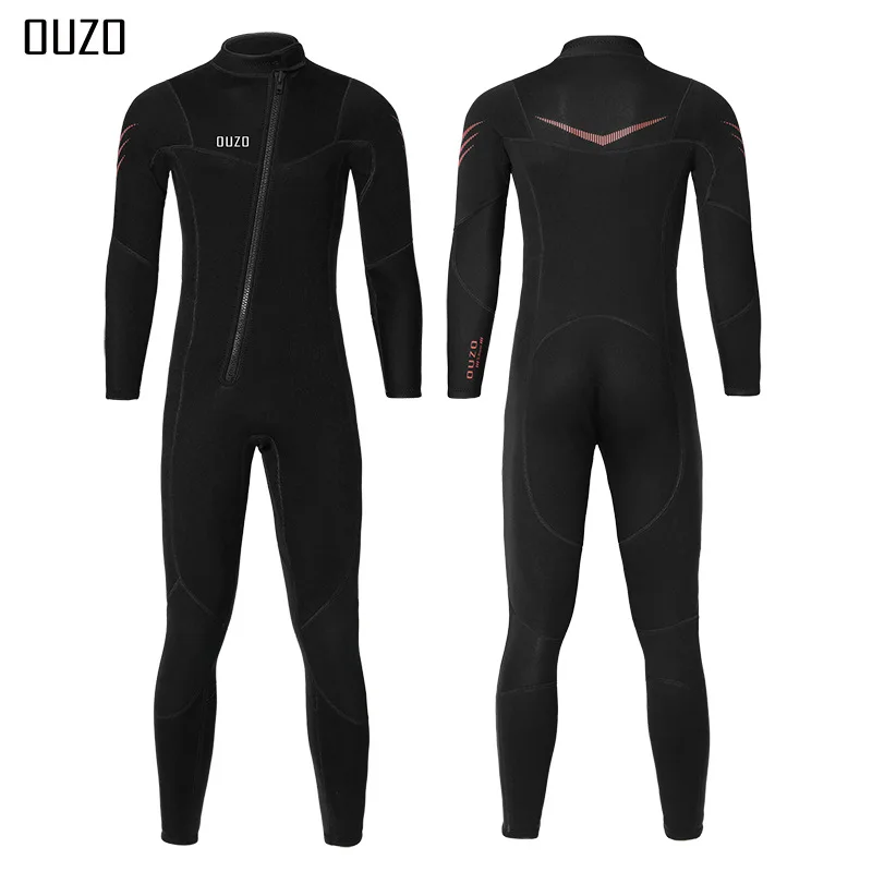 Tauchanzug Herren 3mm, Stretch Frontreißverschluss Langarm Thermisch Surfanzug Neoprenanzug 3XL Einteilig UV 50+ Neopren Tauchanzüge Nassanzug In Voller Länge Wassersport Tauchhaut Wetsuit