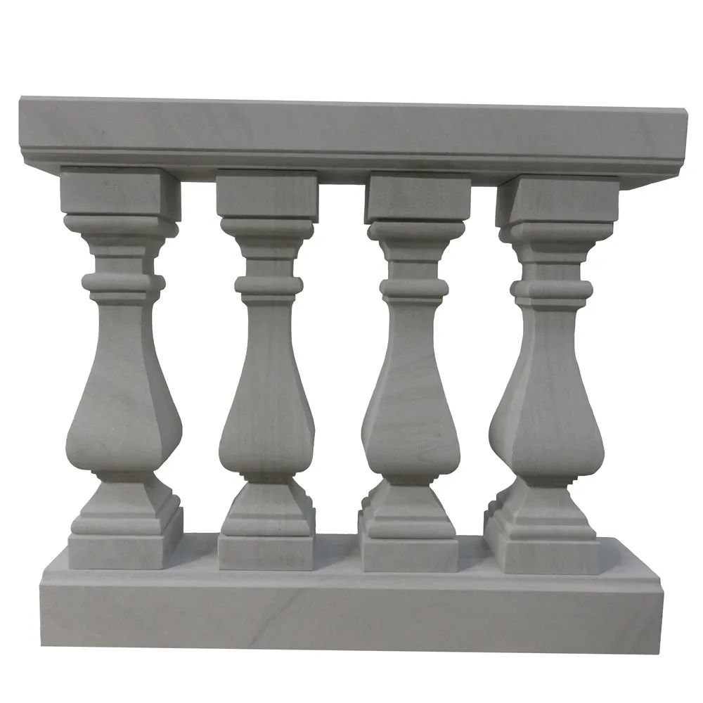 Grey Sandstone Balusters Custom House Decoration Natural Stone Stair Handrailing Balustrade