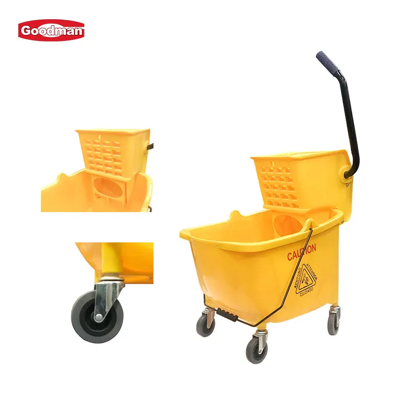 Commercial Floor Hygiene Solution Janitorial Cleaning Cart Squeeze Water Bucket Wringer Mop Trolley details