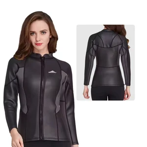 Wholesale Women's Long Sleeve Neoprene Wet Suit Smooth Skin Diving Gear Silk Screen Printing Breathable Free Diving Wetsuit