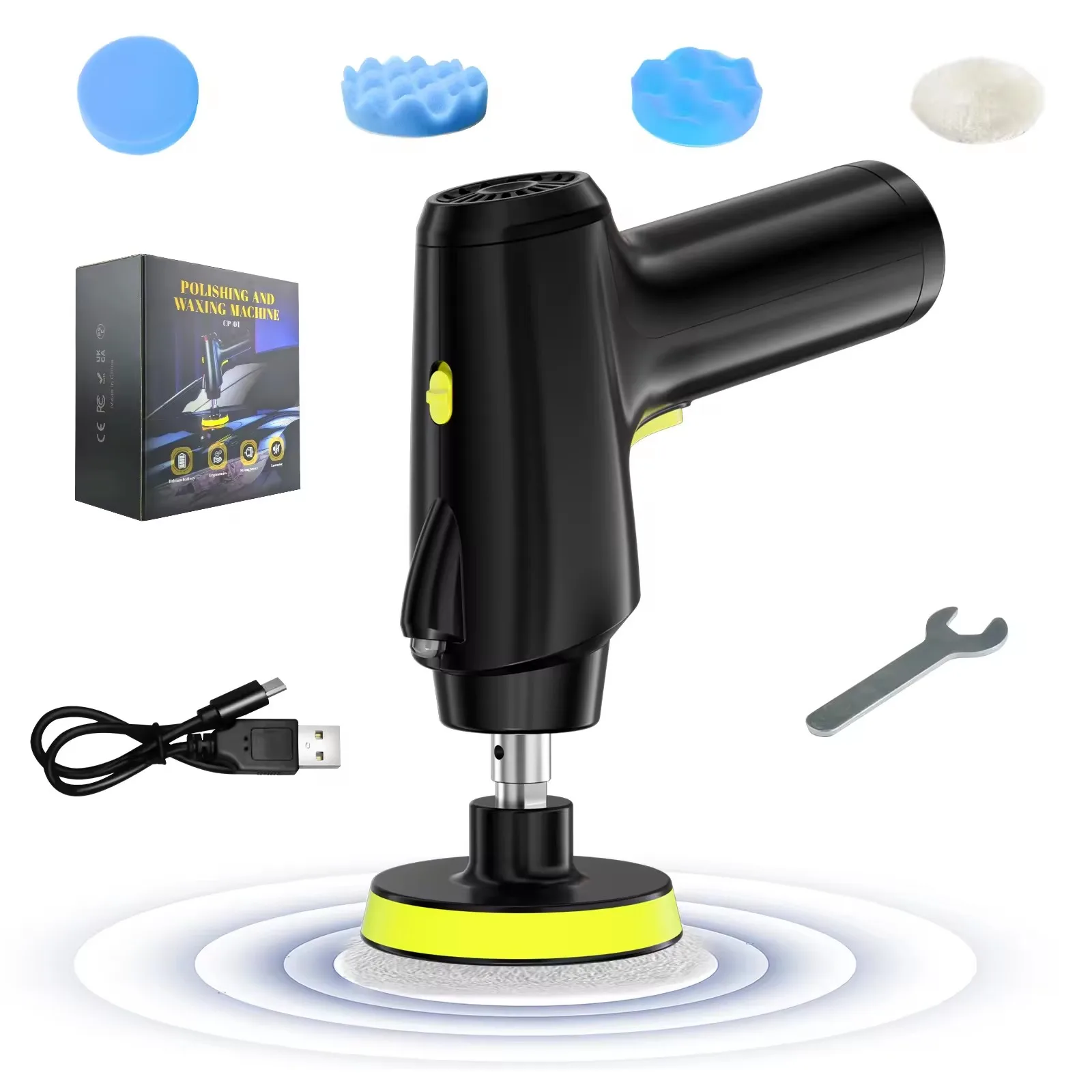 Лидер продаж 3-скоростная портативная беспроводная аккумуляторная многофункциональная ручная электрическая Беспроводная полировальная машина для автомобиля