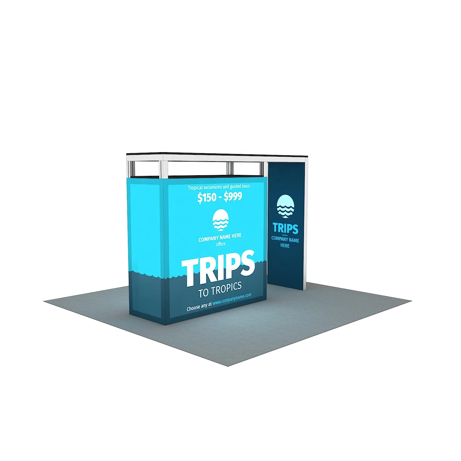 Customized Printing LED Backlit Aluminum SEG Fabric Front Reception Table Promotion Stand Display Exhibition Trade Show Counter