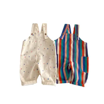 Baby Fashion Striped Pants 2025 New Spring Girls' Korean-style Polka Dot Pants Boys' Trendy Overhang Pants