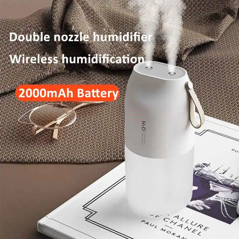 Amazon Top Seller Mute Double Spray Wireless Car Humidifier H20